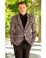 Cheetah Print Slim Fit Tuxedo Jacket by Mark of Distinction jacket only 
