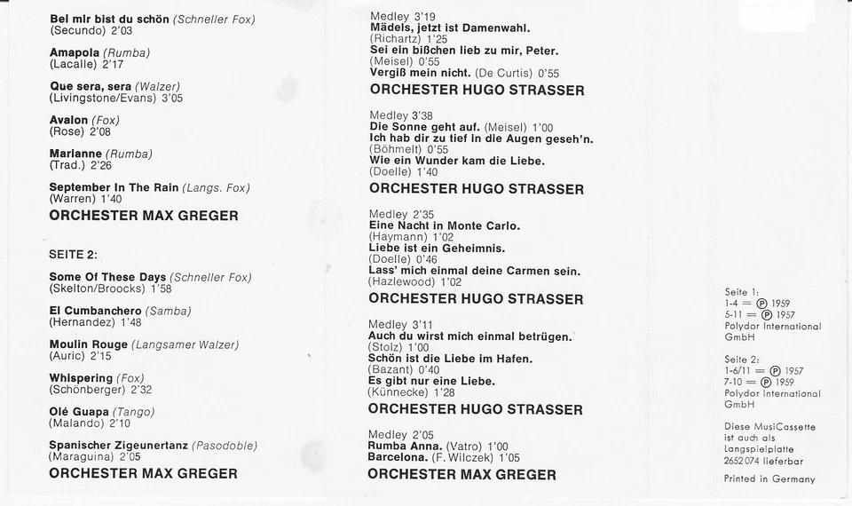 Max Greger & Hugo Strasser - Das große Tanzturnier (MC) - "Rarität" !!! - Bild 4 von 4