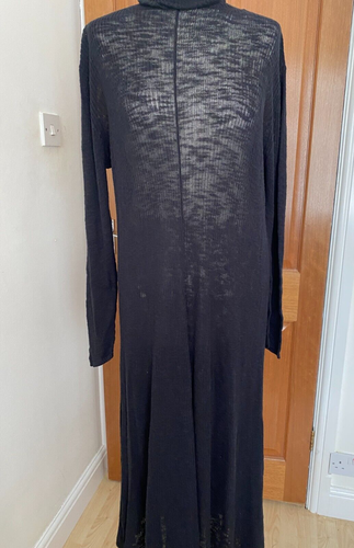 Zara Black Long Sleeved ribbed LOOSE FIT knit max DRESS NEW SIZE S - Picture 3 of 8
