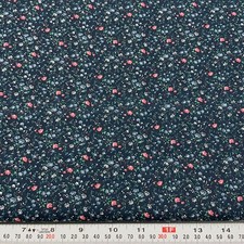 Vintage Florals on Navy Unbranded Cotton Fabric by the HALF YARD 18" x 43"