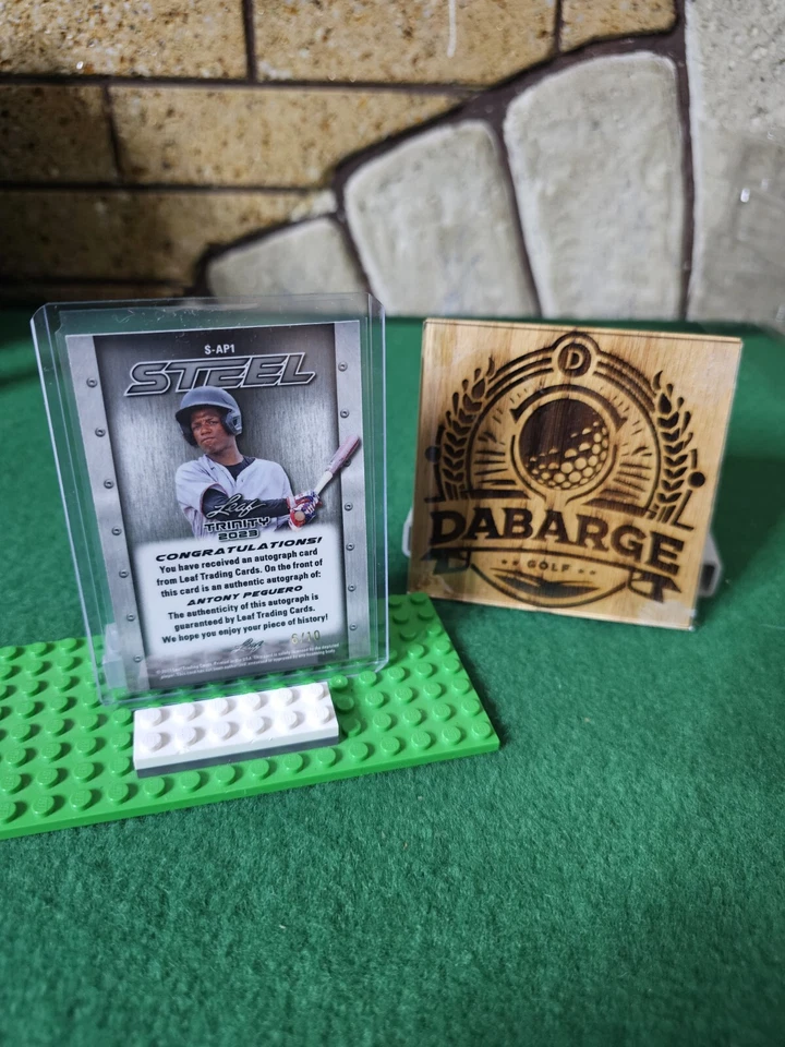 2023 Leaf Trinity Antony Peguero Blue Steel Auto #/10 / #S-AP1 / Miami Marlins  - Image 2 of 2