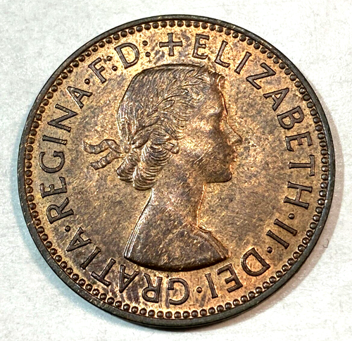 1956 Großbritannien Halfpenny schöne Originalwahl BU KM-896 CHRC