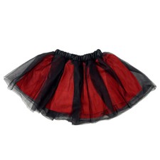 Red Black Tulle Tutu Lined Skirt - Girl Pirate Vampire Gothic Costume Dress Up