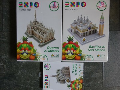 XXXX 3 x 3D Puzzle 116 Teile , EXPO , Duomo di Milano , San Marco  , NEU