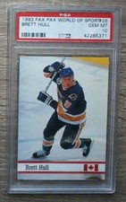 1993 Brett Hull PSA 10 GEM MINT FAX PAX World of Sports ST LOUIS BLUES RED WINGS
