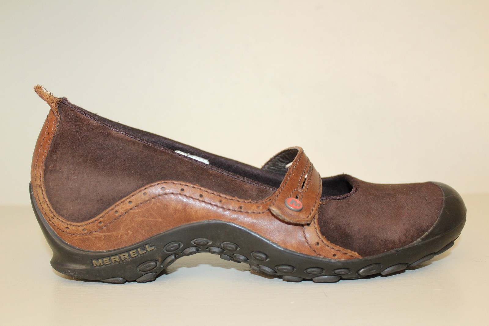 Scarpe Merrell donna Mary Jane slip on zeppa taglia 9 5 plaza bandeau espresso scamosciato