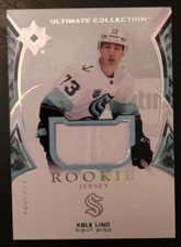 KOLE LIND 2021-22 UPPER DECK ULTIMATE COLLECTION GAME USED JERSEY ROOKIE CARD