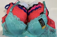 New 6 pcs lot wire front c lace multicolor light padded full cover demi bras