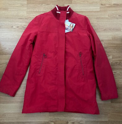 Roxy Quiksilver NWT Y2K Red Mid Length Zip Up Waterproof Jacket Size 4 UK 12