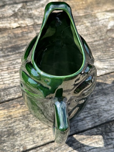 Pichet grenouille vert foncé céramique française - Photo 6/9