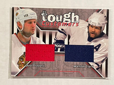 2001 BAP Update Bob Probert/Wendel Clark Tough Customers Dual Jersey Card