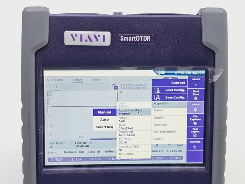 Viavi JDSU E100AS SmartOTDR 1550 nm 35 dB SM Metro Access OTDR VFL APC SC Quelle - Bild 16 von 22