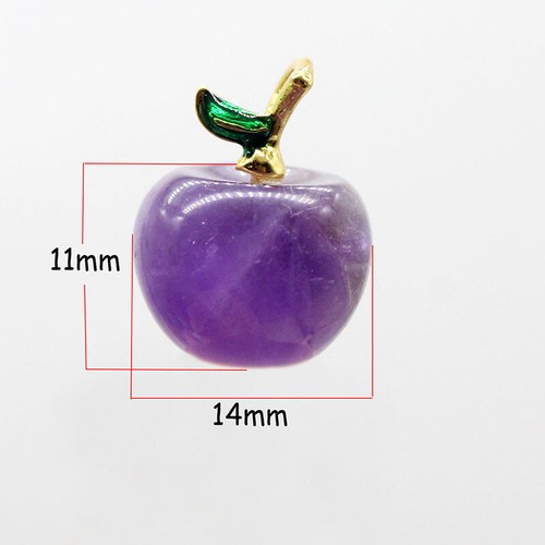100pcs 14mm Apple Statue Pendant Natural Crystal Stone Carved Necklace Jewelry - Picture 2 of 6