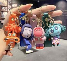 4 Styles New Disney Inside Out 2 Anxiety PVC Hanger Pendant Keychains Key Rings