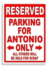 Personalized Parking Sign Wall Decal Metal Sign No Parking Customized Antonio