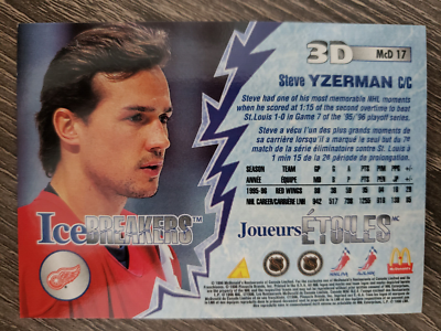 1996-97 Pinnacle McDonald's 3D Ice Breakers Steve Yzerman Hockey