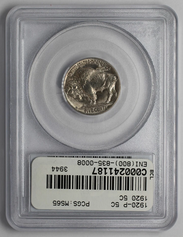 1920 Buffalo Nickel PCGS MS65 Series 19 Coin 25 - Image 2 of 4