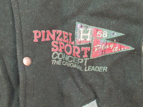 Pinzel Sport 58 Letterman Bomber Jacket Kids Strive For The Top Rembrandt Green - Picture 4 of 18