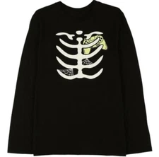 NWT Dot & Zazz Halloween Shirt Skeleton Video Gamer GLOW DARK Heart XS 4-5 Black