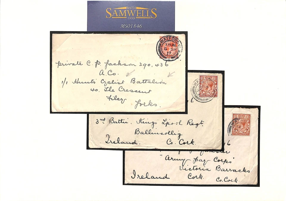 GB военные WW1 группы обложки{3} NB *охота велосипедист батальон * велоспорт 1917 MS1846 - Изображение 3 из 3