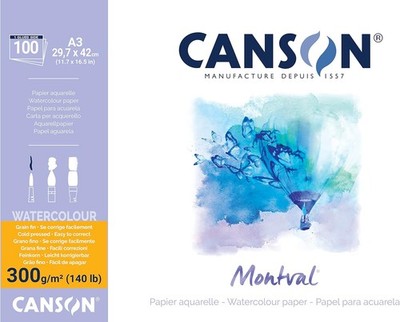 CANSON Aquarellblock ''Montval'' DIN A3 100 Blatt