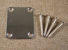 Universa Guitar Neck Plate For Fender Telecaster Stratocaster w/Screws- CHROME