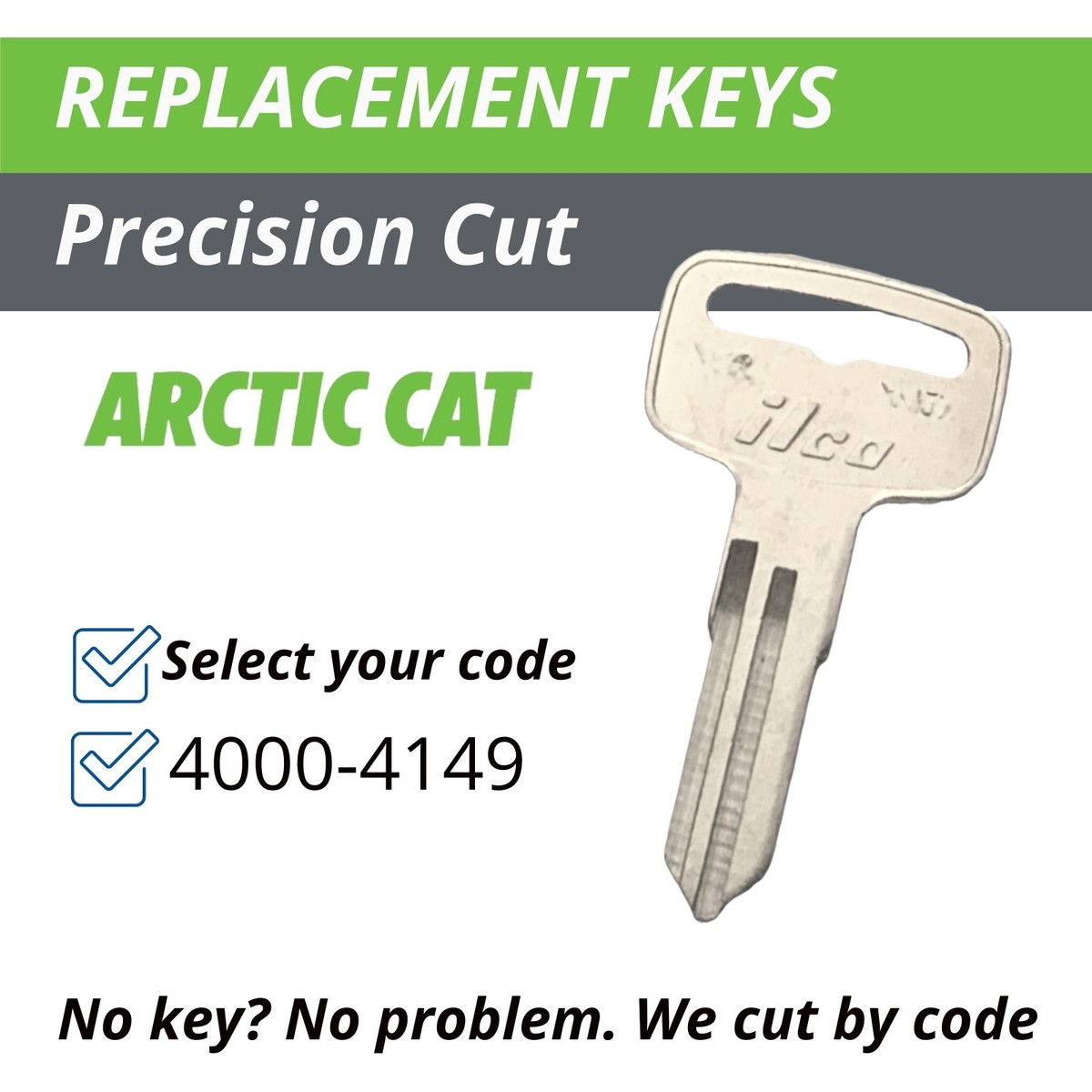 Arctic Cat Keys ATV UTV Snowmobile Replacement Key Cut to your