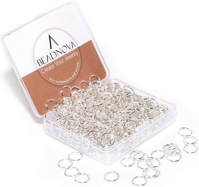 BEADNOVA 10mm Jump Rings Silver Jewelry for 10mm, 300pcs 