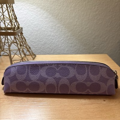 Coach Pencil Case Signature Canvas Iris