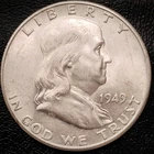 1949 S Franklin Half Dollar - Choice AU - 90% Silver 50C
