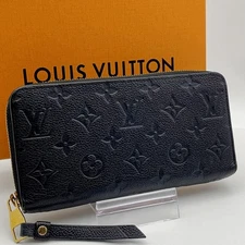 Louis Vuitton Monogram Empreinte Zippy Wallet Noir Black M61864 SP4119 Authentic