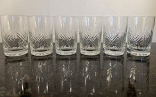 Vintage Cut Crystal Highball Glasses Set 6 Clear Tumblers Barware