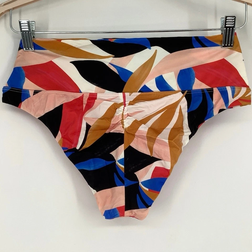 PrenAna Talla M Rosa Tropics Aurelia Bikini de Natación Parte Inferior Cintura Alta Traje de Baño Q5-3 Foto 3 de 4