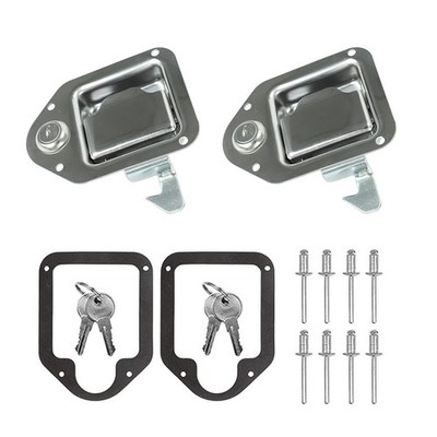 4-3/8''x 3-1/4'' 2X Trailer Paddle Door Latch Handle Truck Tool Box Lock Steel Key