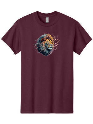 Lion-Head-3 Mens Graphic Tee, 100% Cotton, Casual Summer Wear