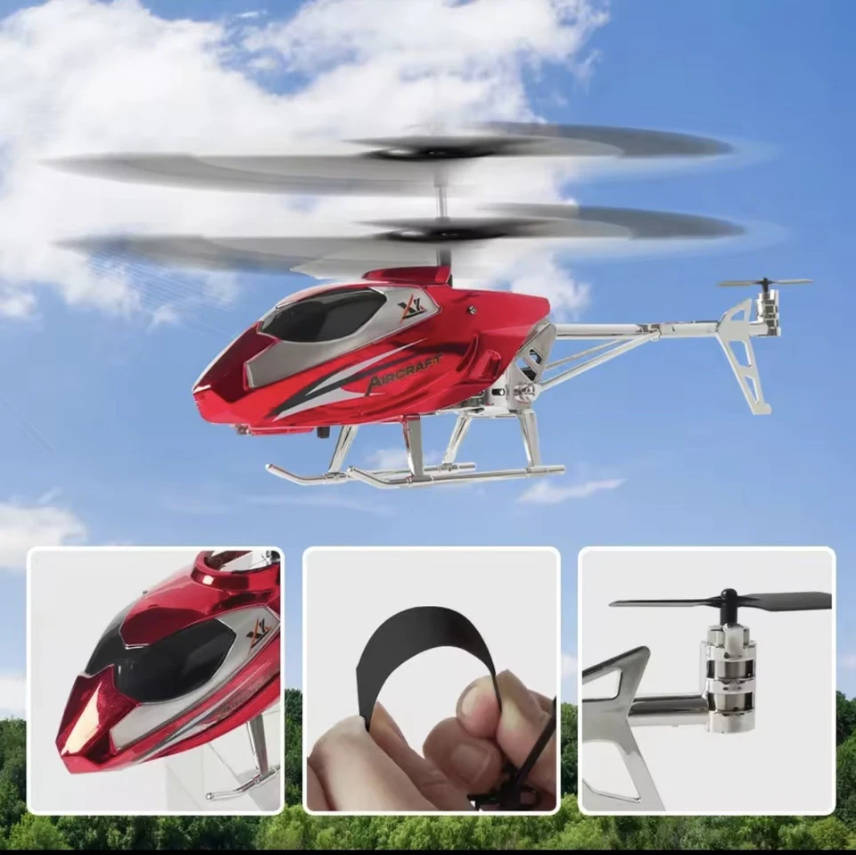 Elicottero RC Led con Telecomando Giocattolo Aereo Durevole 3.5CH Drone Bambino - Immagine 2 di 4