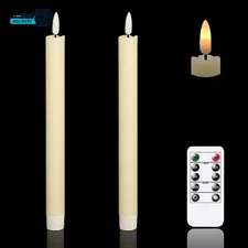 LED Taper Candles Flickering with Remote Timer, Battery Operated Taper Candles