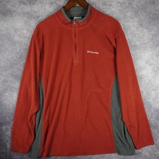 Columbia Women  s XL Red Gray Fleece Pullover Lightweight Jacket