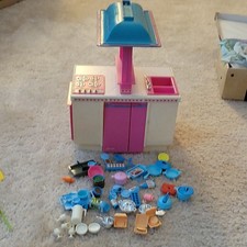 Vintage Barbie Kitchen Set w/ Stove Sink Refrigerator Accessories