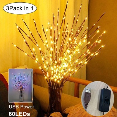 LED Zweig Licht Baum Zweige Beleuchtung Lampe Weihnachten Wohnzimmer Vase Deko