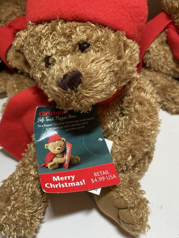 American Greetings Holiday Soft Touch Puppet Bear Magnet Paws  Vintage