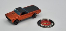 Vintage 1967/1968 Hot Wheels Red Line Custom Fleetside w/ Button, Orange, HK