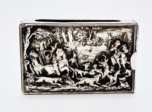 FINE VICTORIAN ARTS & CRAFTS ELECTROTYPE SILVER PLATED VESTA CASE c1880 - Picture 2 of 6