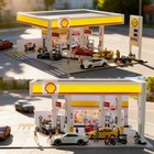 Diorama 1/64 Diecast Car Garage Model LED Street Building Display Collection Toy