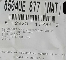 Cable de alarma/seguridad comercial Belden Wire 6504UE 22/6C CMP Plenum blanco/100 pies