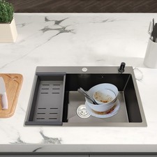 Kitchen Sink Stainless Steel Sink Rectangular Counter Sink W/Soap Dispenser