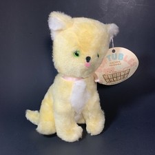 Dakin Pillow Pets Pampers Kitty Cat Yellow Plush 1978 Candy Kitty Softubles Bow