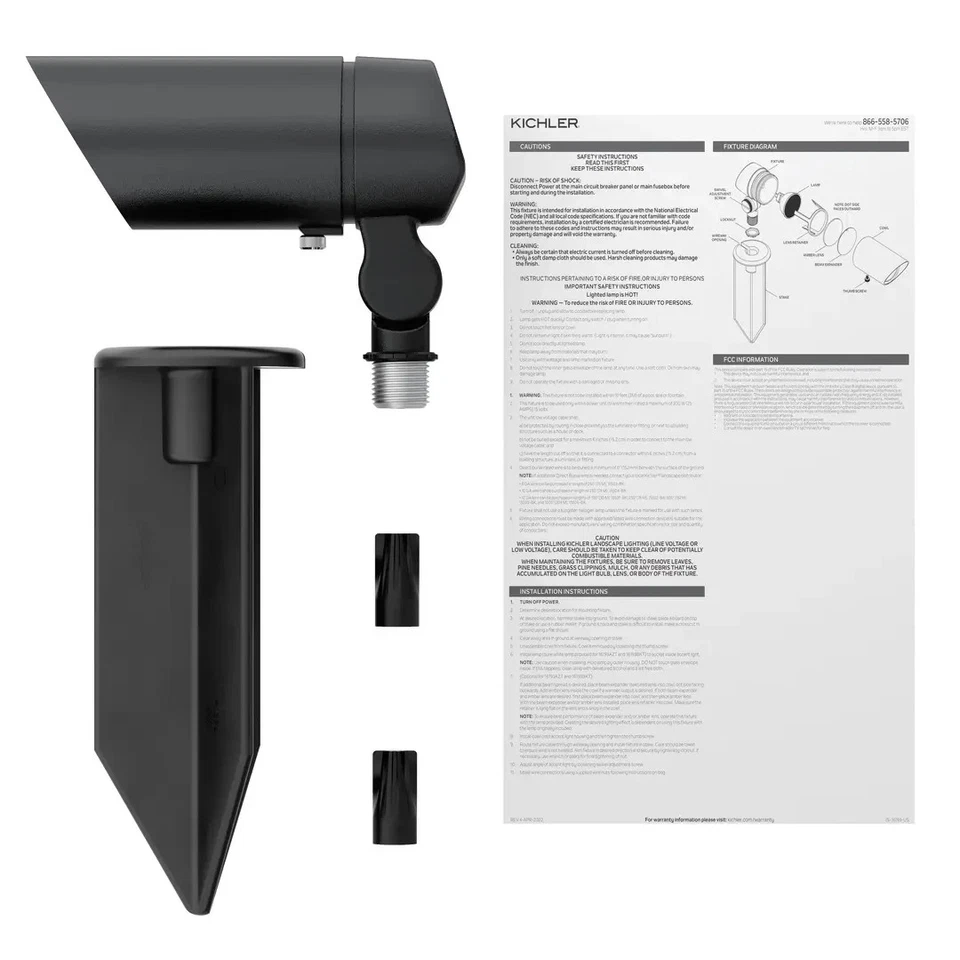 KICHLER PAISAJE SPOT 16193BKTNL - LUZ DE ACENTO NEGRA BAJA TENSIÓN - 12 VOLTIOS Foto 2 de 4