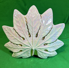 MID CENTURY Modern TV LEAF LAMP 1960's Gold Accented MAPLE LEAF Working