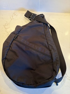 Large LL BEAN Ameribag Sling Bag Backpack Black Nylon Shoulder Healthy Back
